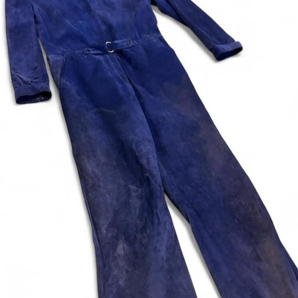 True Vintage 70s/80s Blue Wide Leg Jumpsuit – Disco Belted M